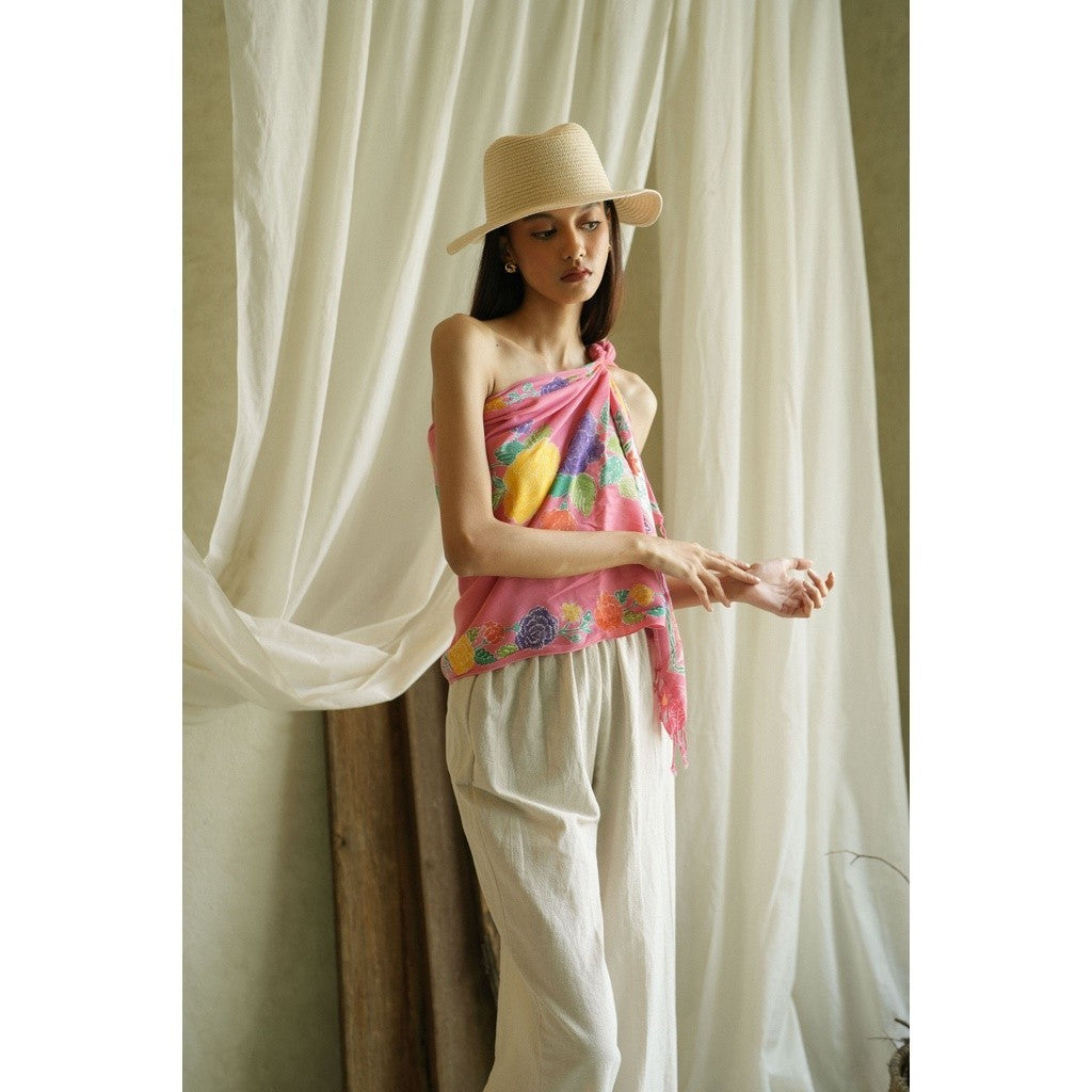 Selendang Batik Encim Plain Pink
