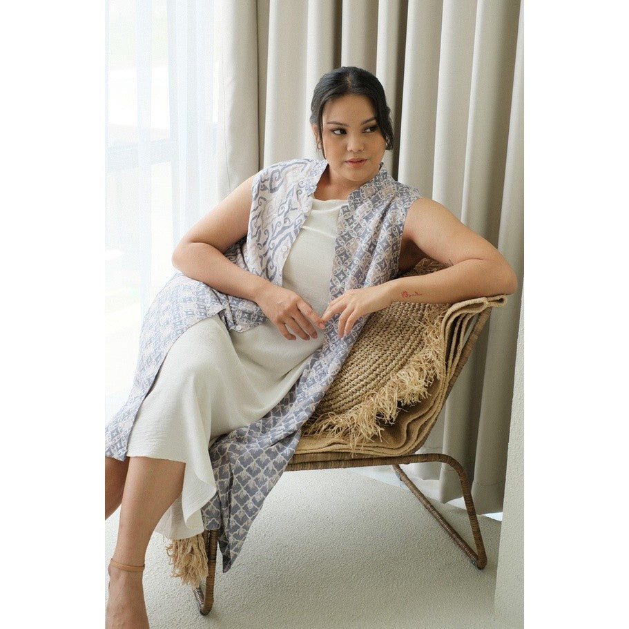 Talitha Tunik in Blue White - Dress Outer Batik