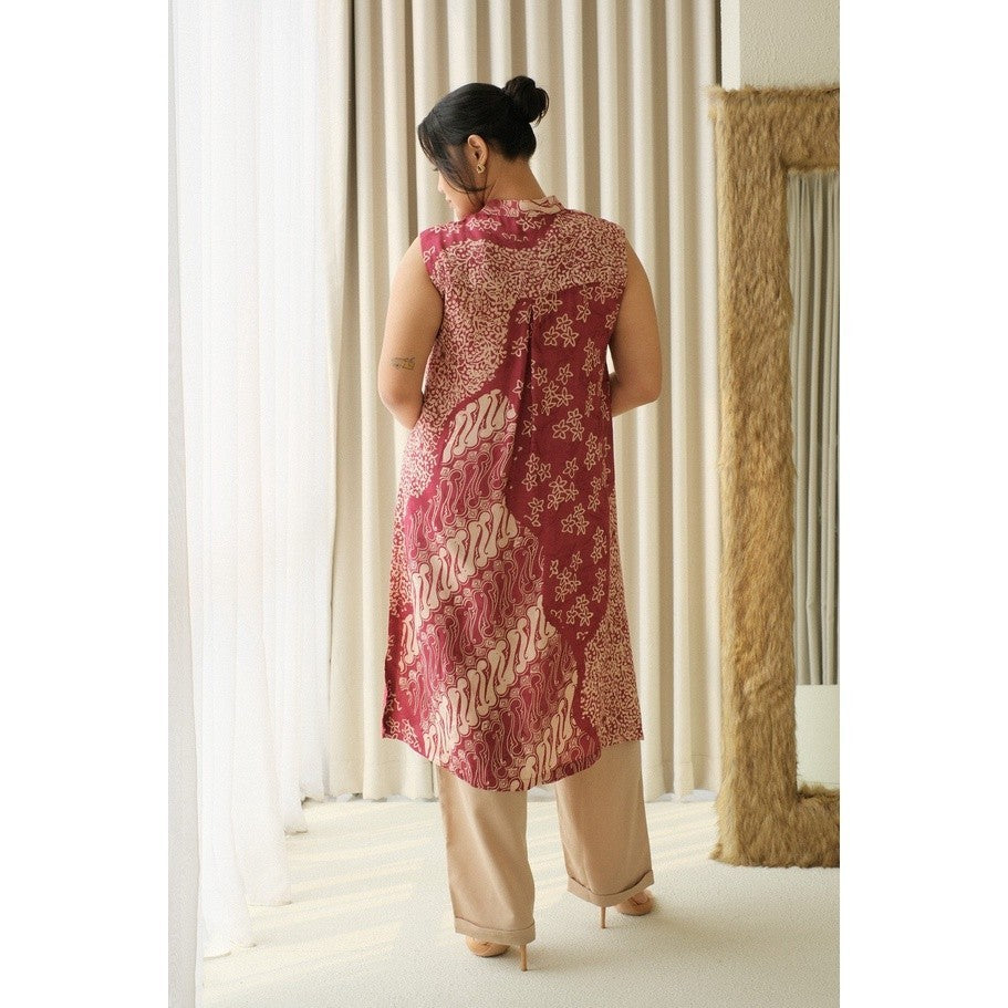 Talitha Tunik in Red - Dress Outer Batik