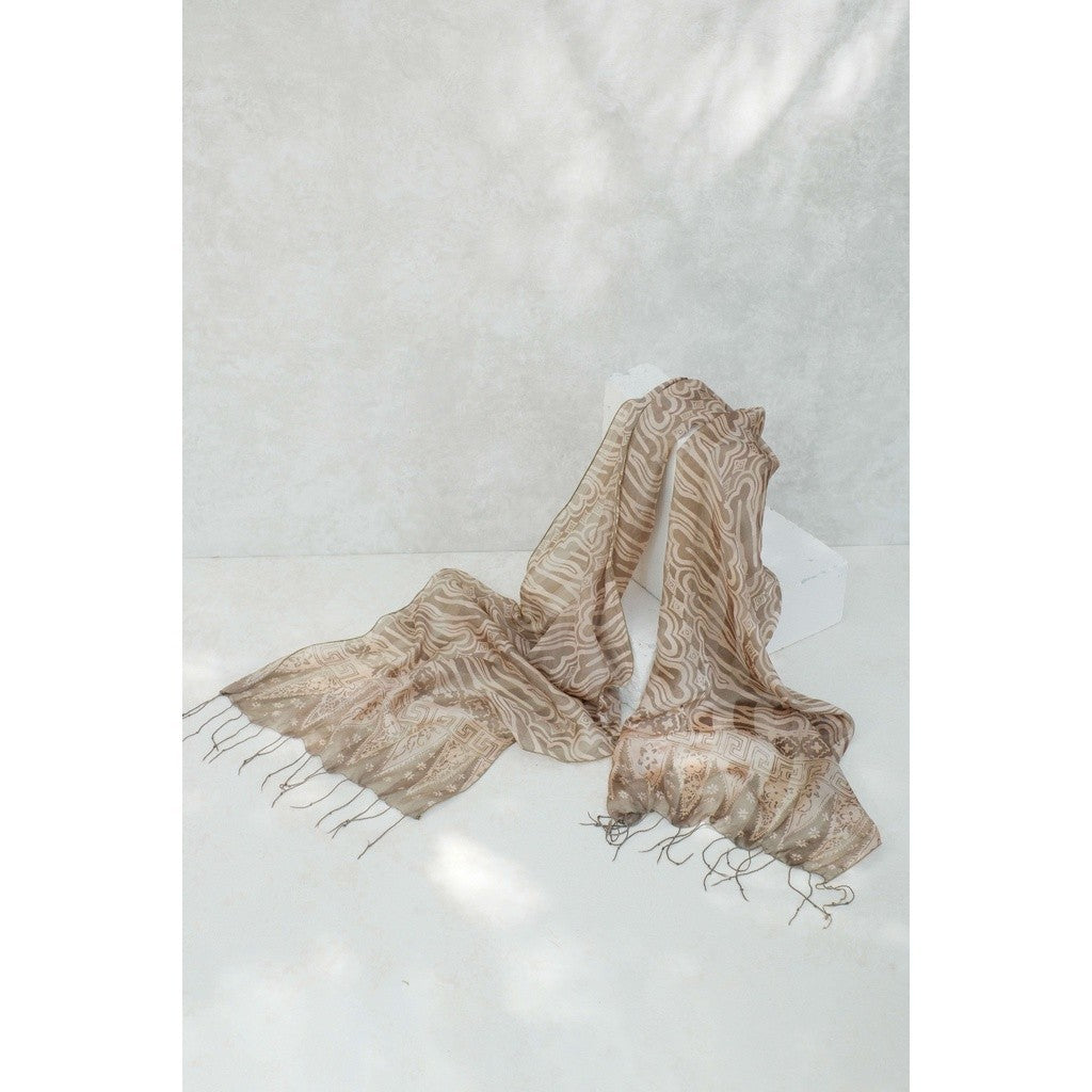 Syal Batik Sutra Parang - Grey - 45
