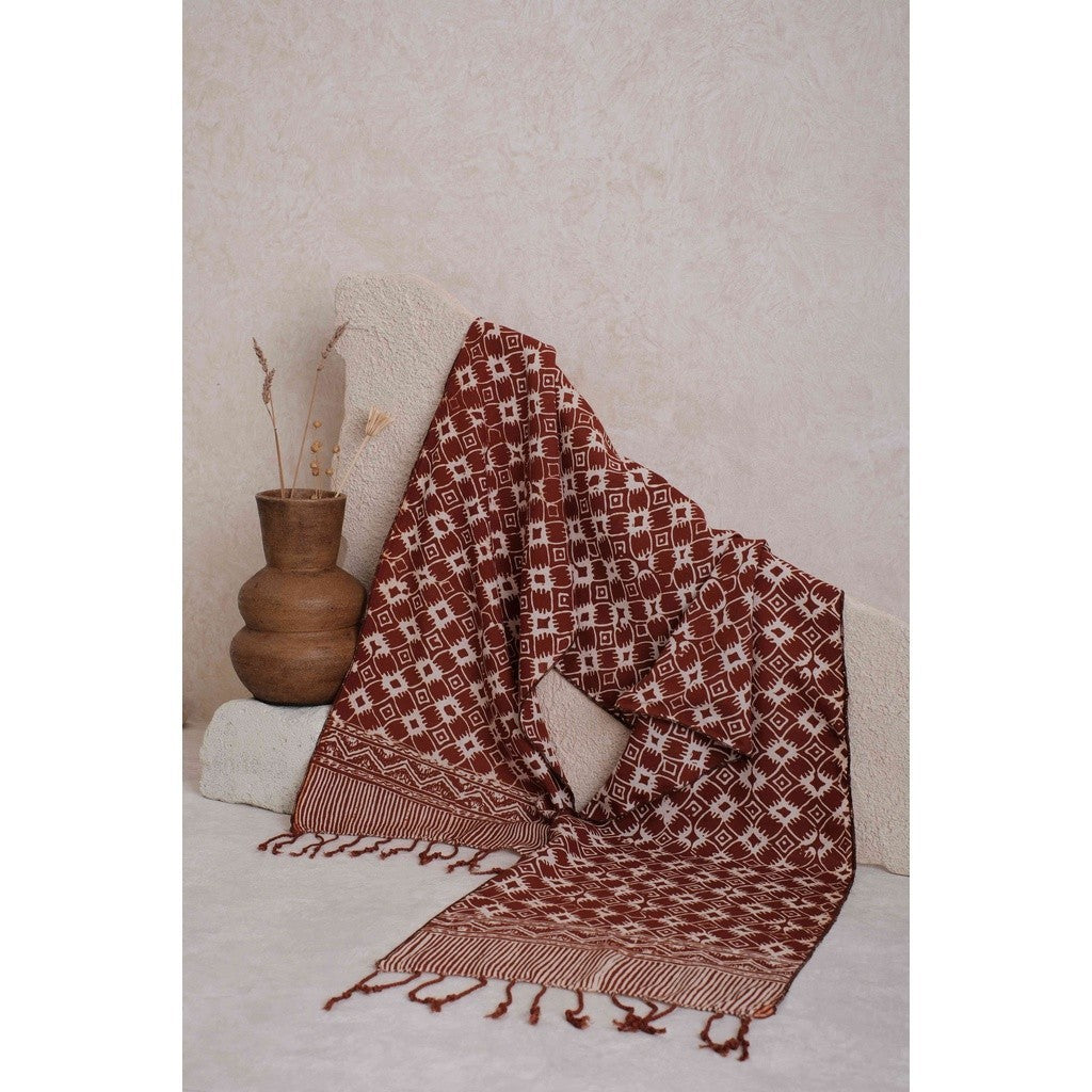 Scarf Batik TCR Kawung 4 Brown
