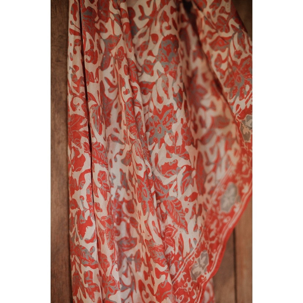 Syal Batik Sutra Orange 07