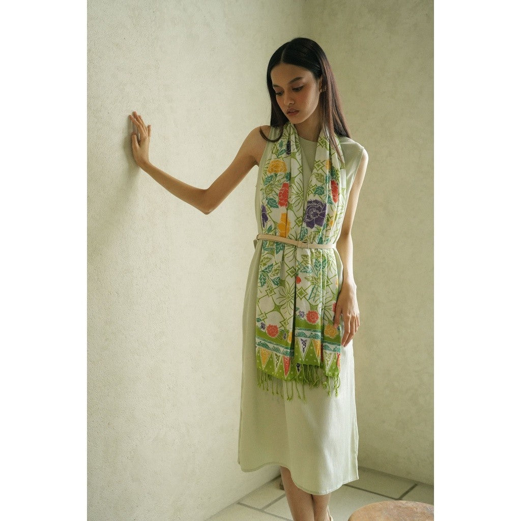 Selendang Batik Encim Kawung Green