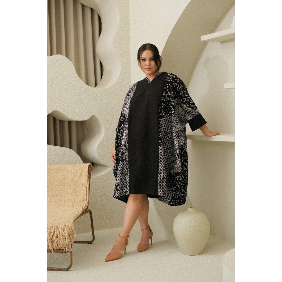 Kaiyana Kaftan Batik Dress - Black