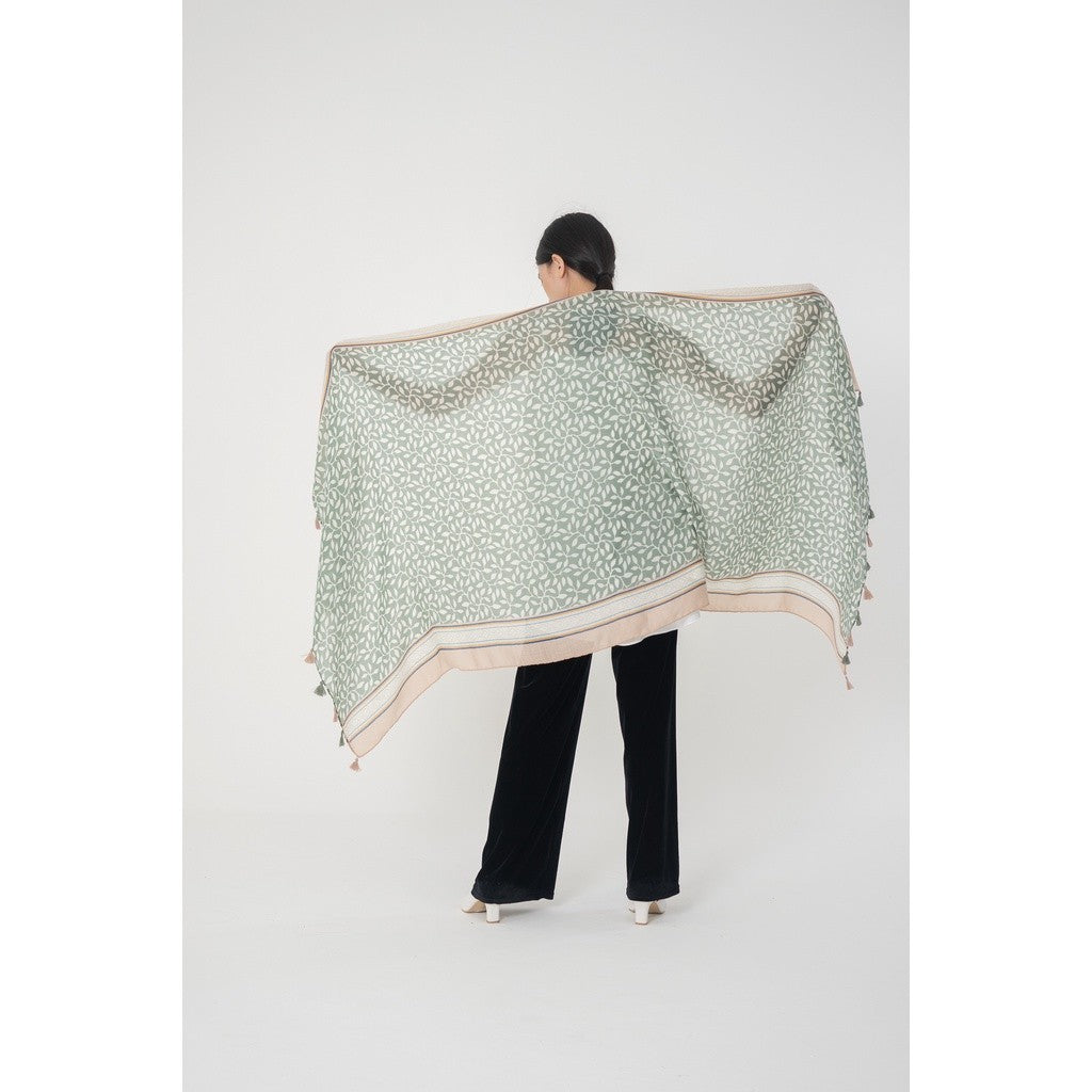 (DEFECT SALE) Salma Green-Selendang Batik Premium 90×180/Pashmina