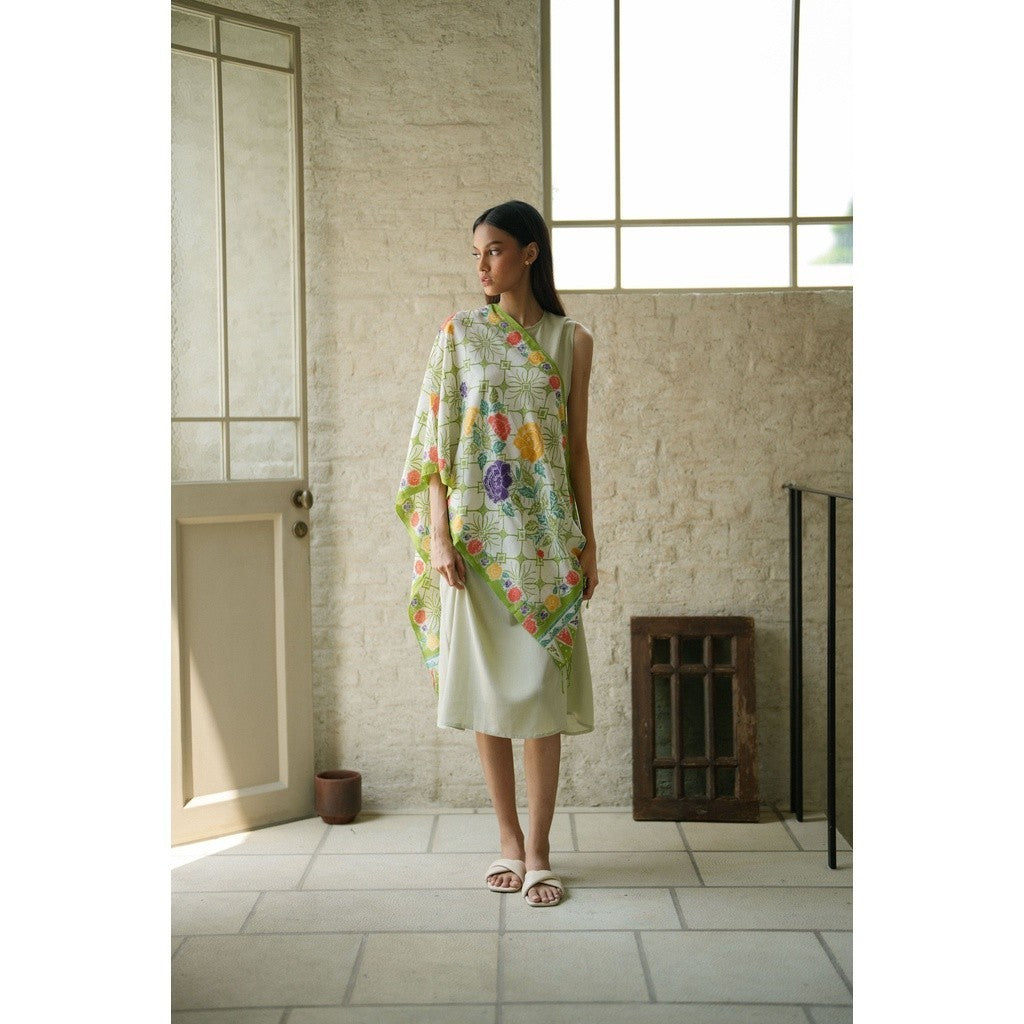 Selendang Batik Encim Kawung Green