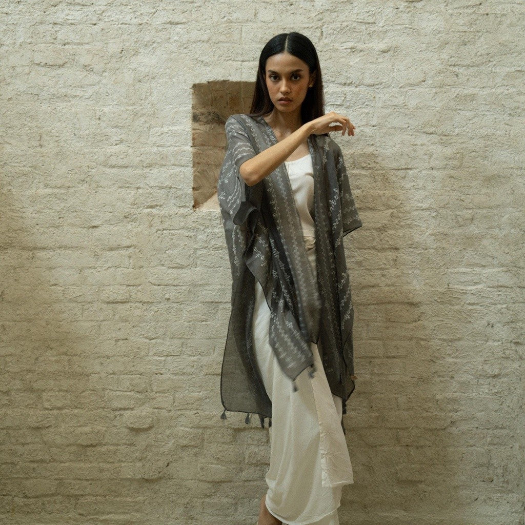 Joya Grey Outer / Cardigan Batik