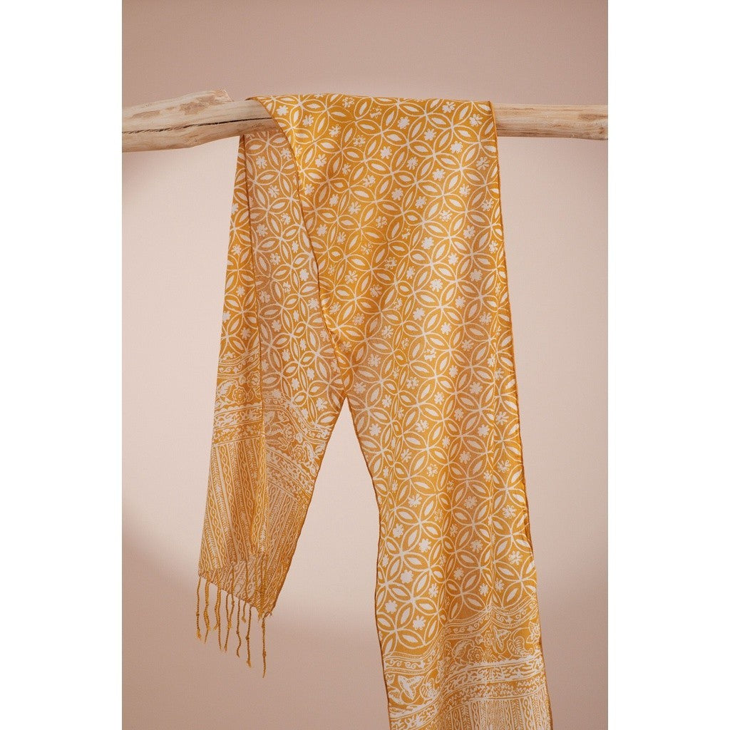 Scarf Batik TCK Kawung 3 Yellow