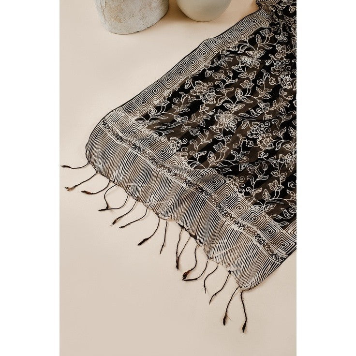 Syal Batik Sutra Black 01