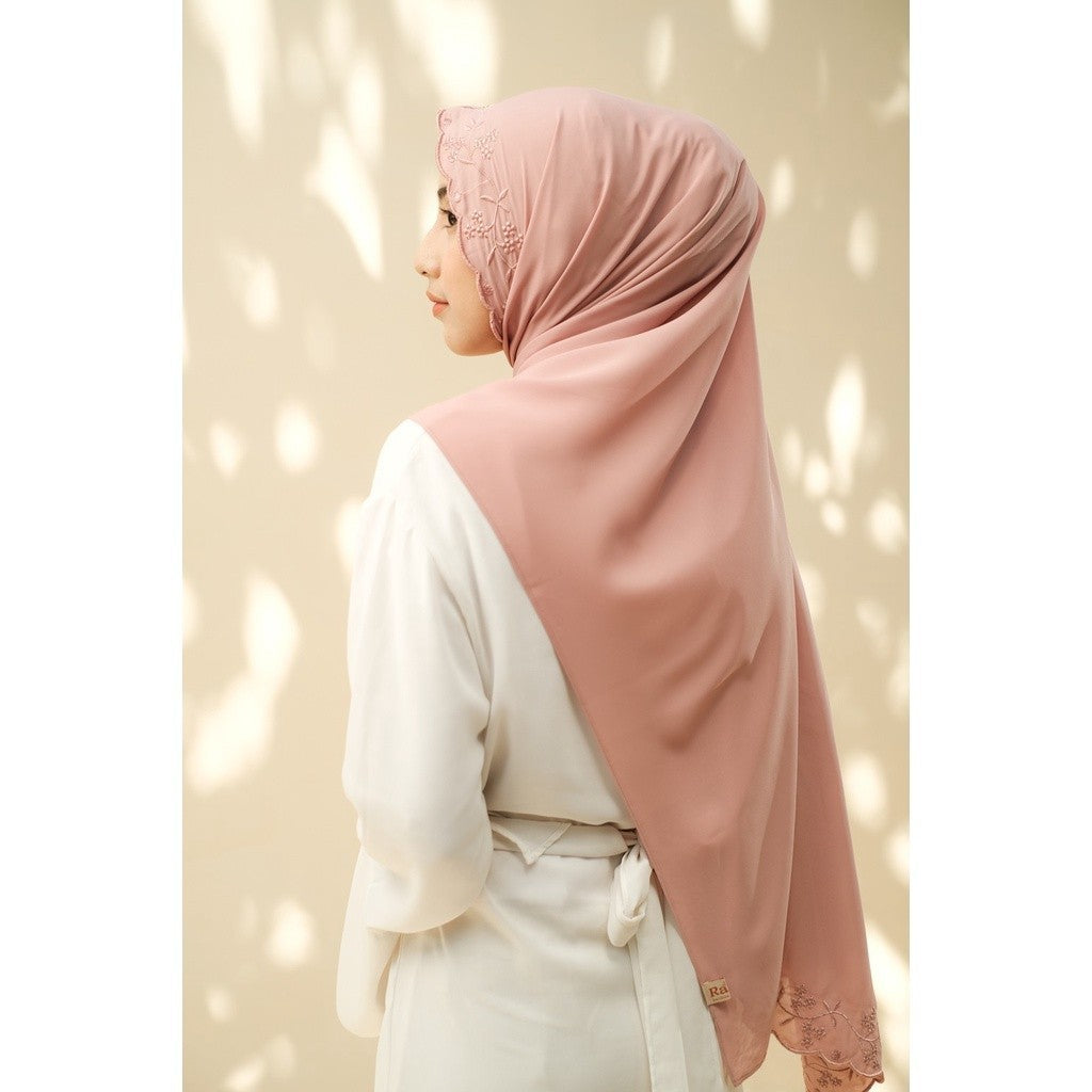 Embroidery HIjab Shawl - Hanna - Dusty Rose