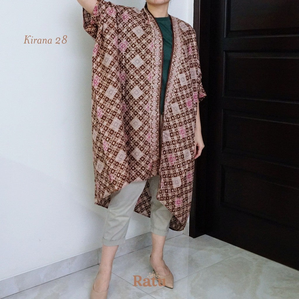 Outer Batik Cap/Luaran Baju Panjang Wanita/Kaftan Modern/Oversize-28
