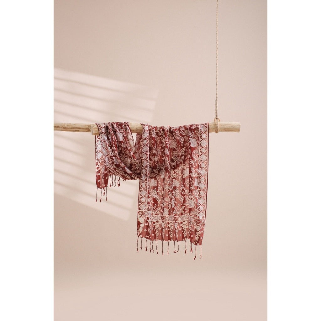 Syal Batik Sutra Brown 05