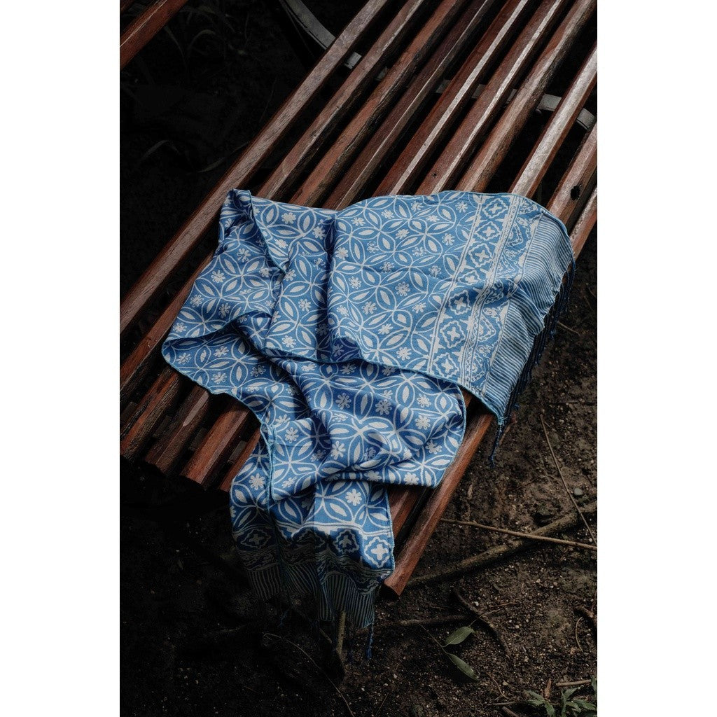 Scarf Batik TCB Kawung 3 Blue