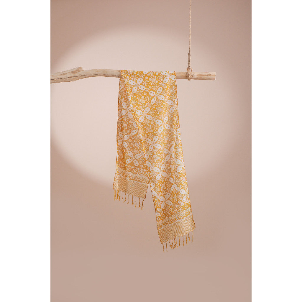 Scarf Batik TCK Kawung 1 Yellow