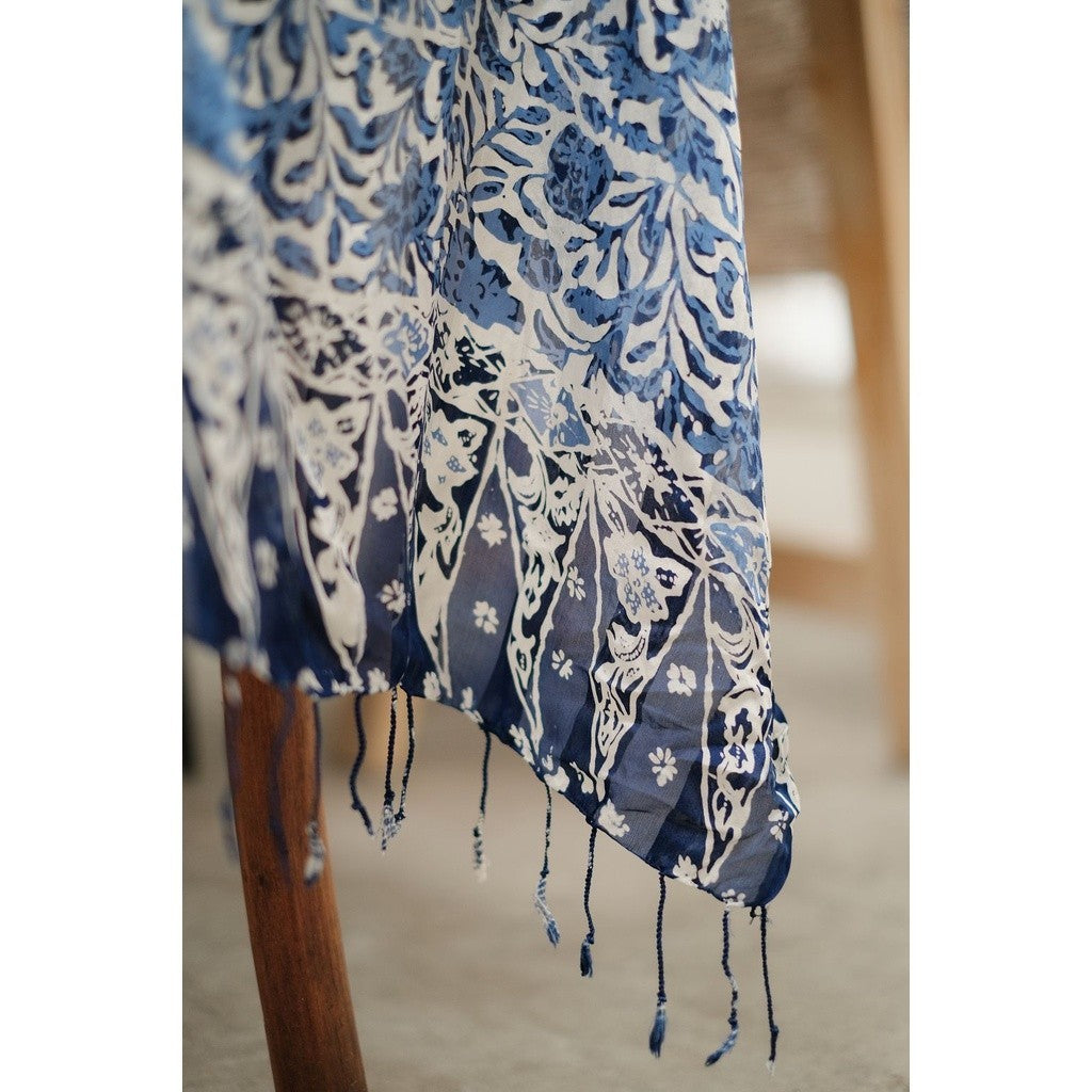 Syal Batik Sutra Blue 03