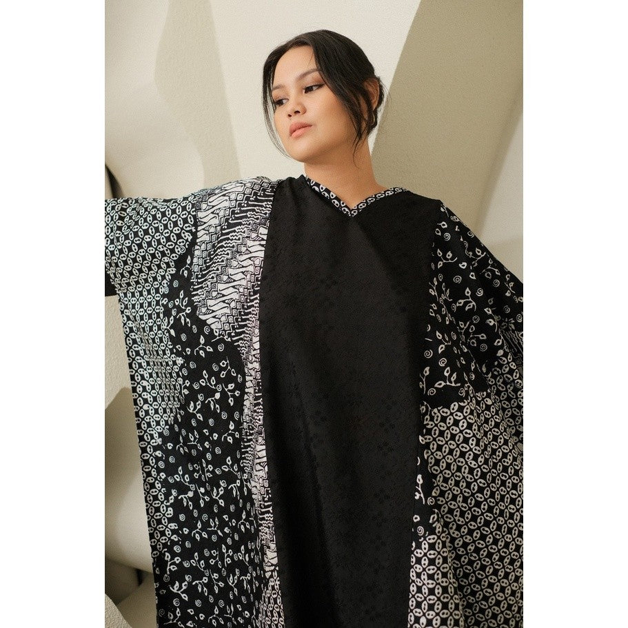 Kaiyana Kaftan Batik Dress - Black