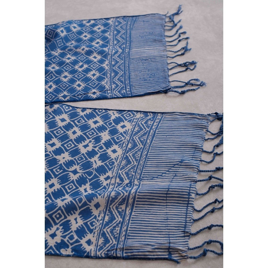 Scarf Batik TCB Kawung 4 Blue