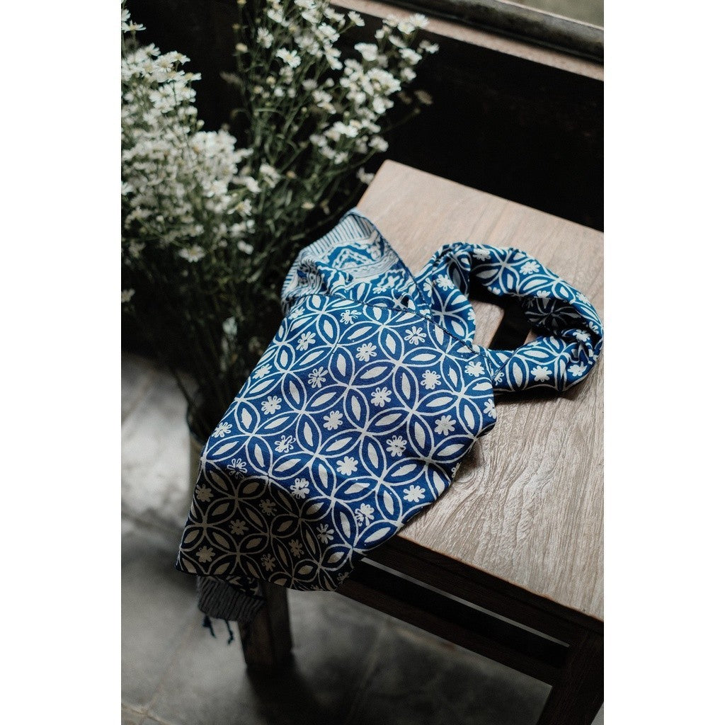 Scarf Batik TCC Kawung 3 Blue