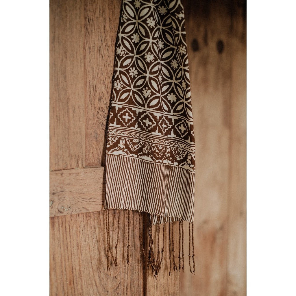 Scarf Batik TCR Kawung 3 Brown