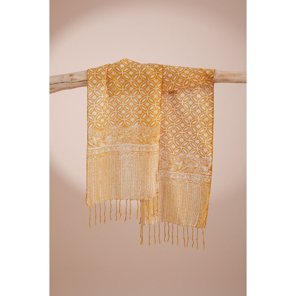 Scarf Batik TCK Kawung 3 Yellow