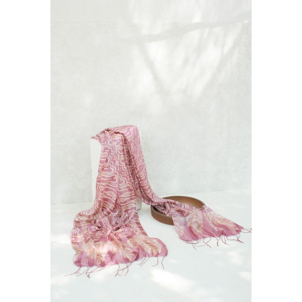 Syal Batik Sutra Parang - Purple - 45