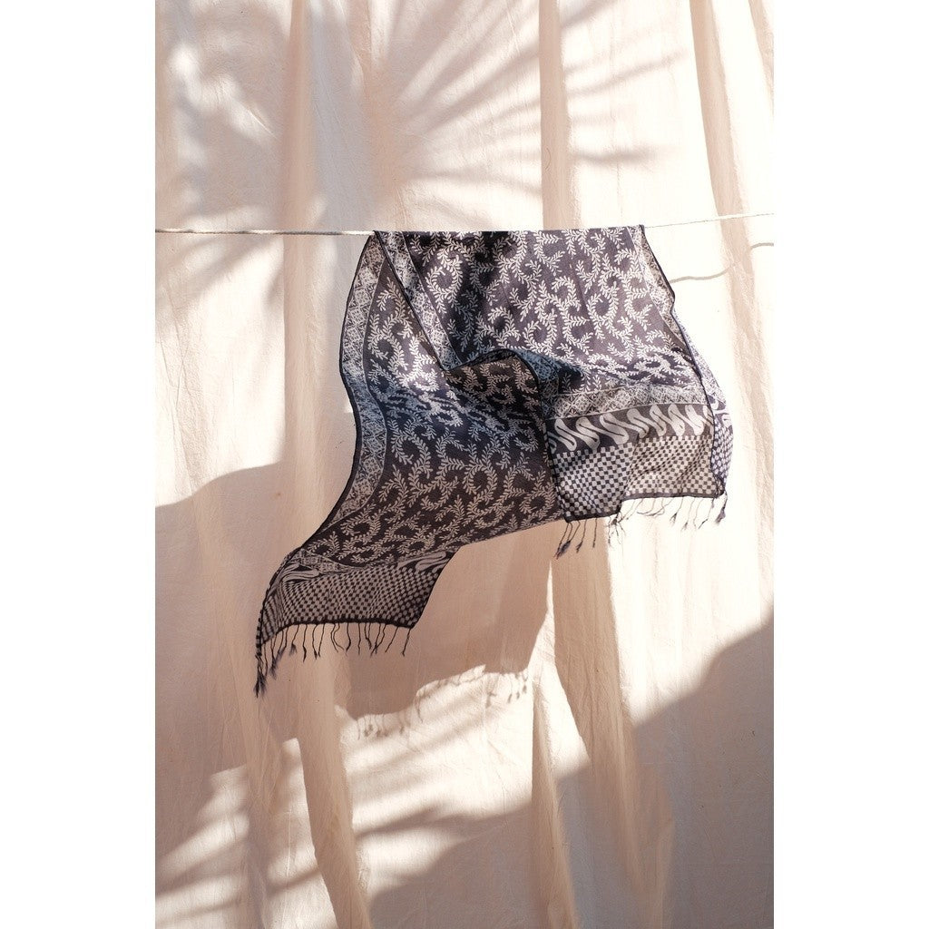 Scarf Batik Ganggang - Greyish Blue