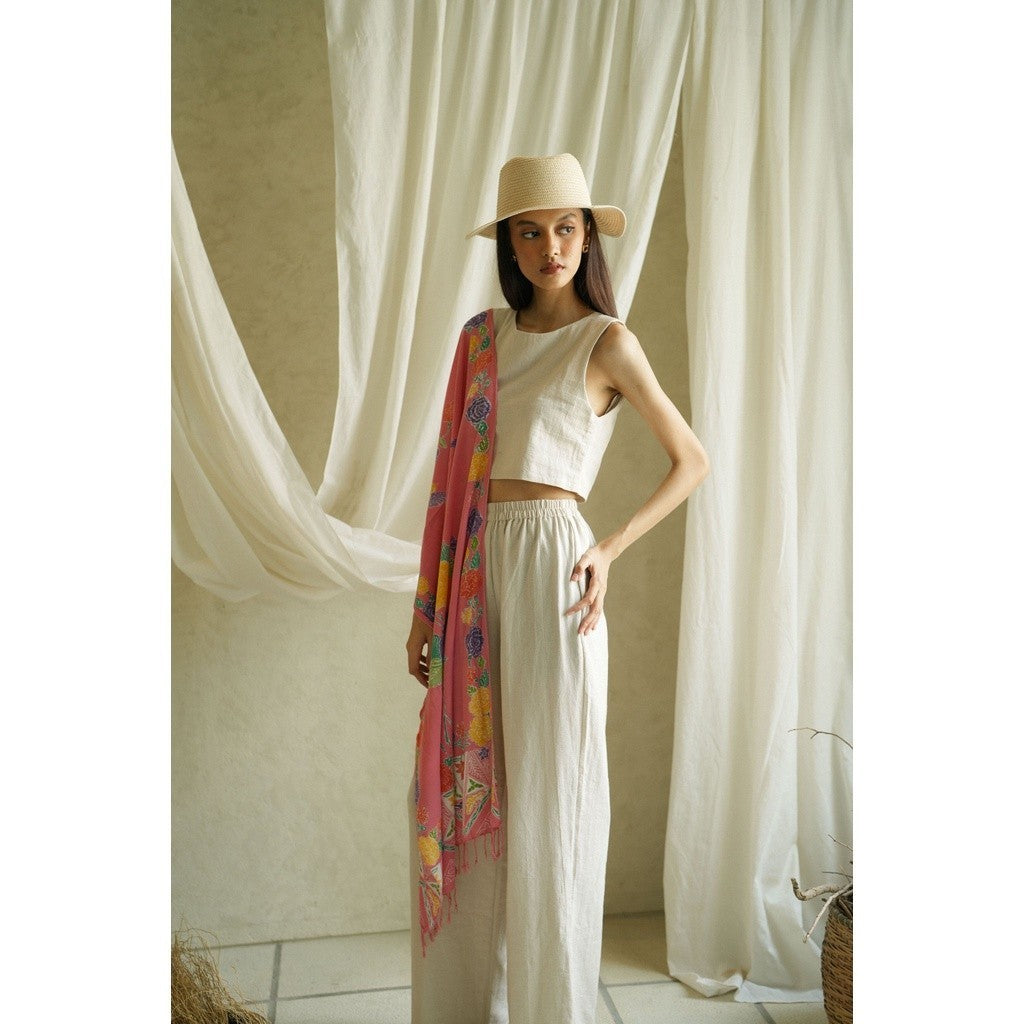 Selendang Batik Encim Plain Pink