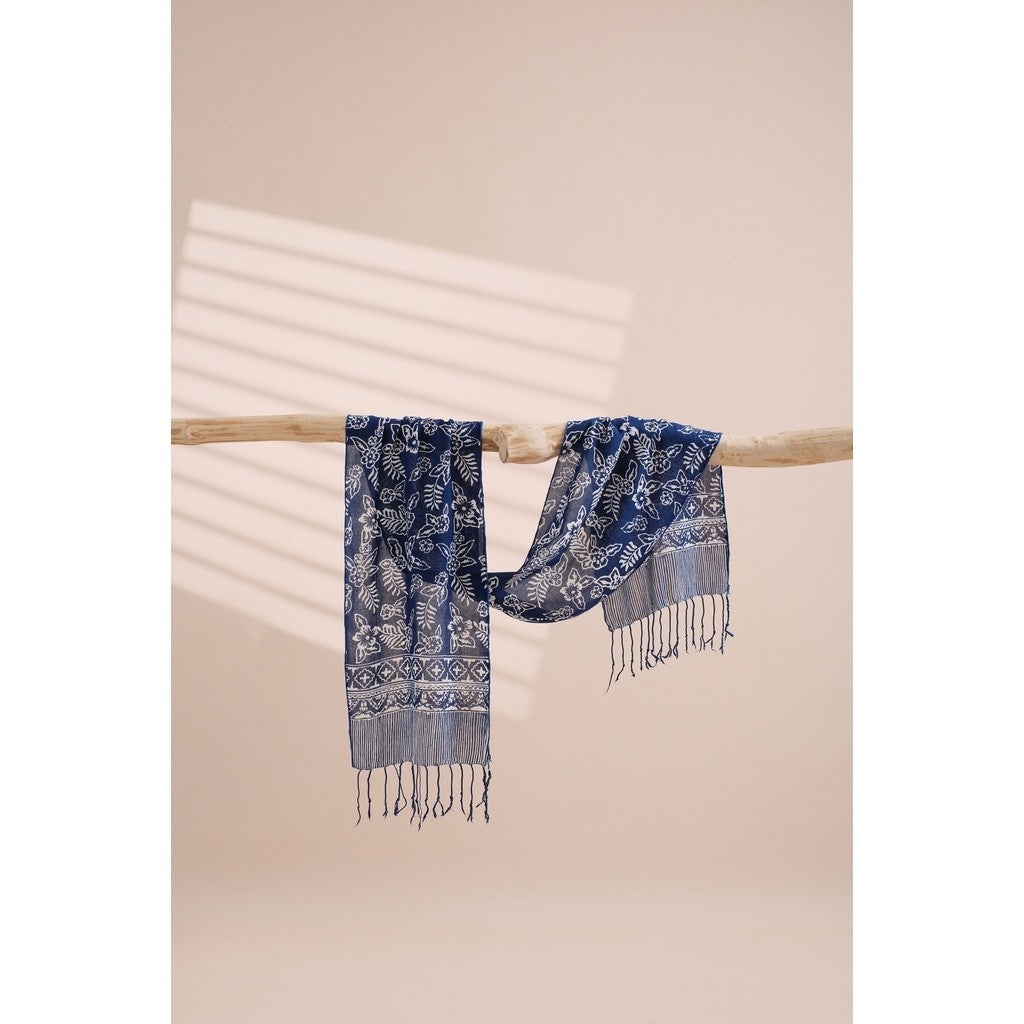 Scarf Batik TCC Daun 2 Blue