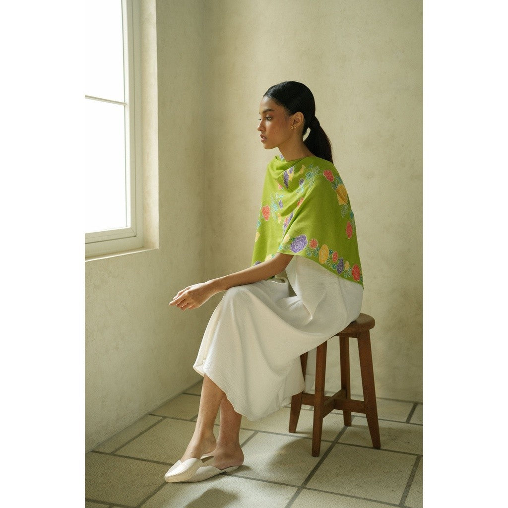 Selendang Batik Encim Plain Green