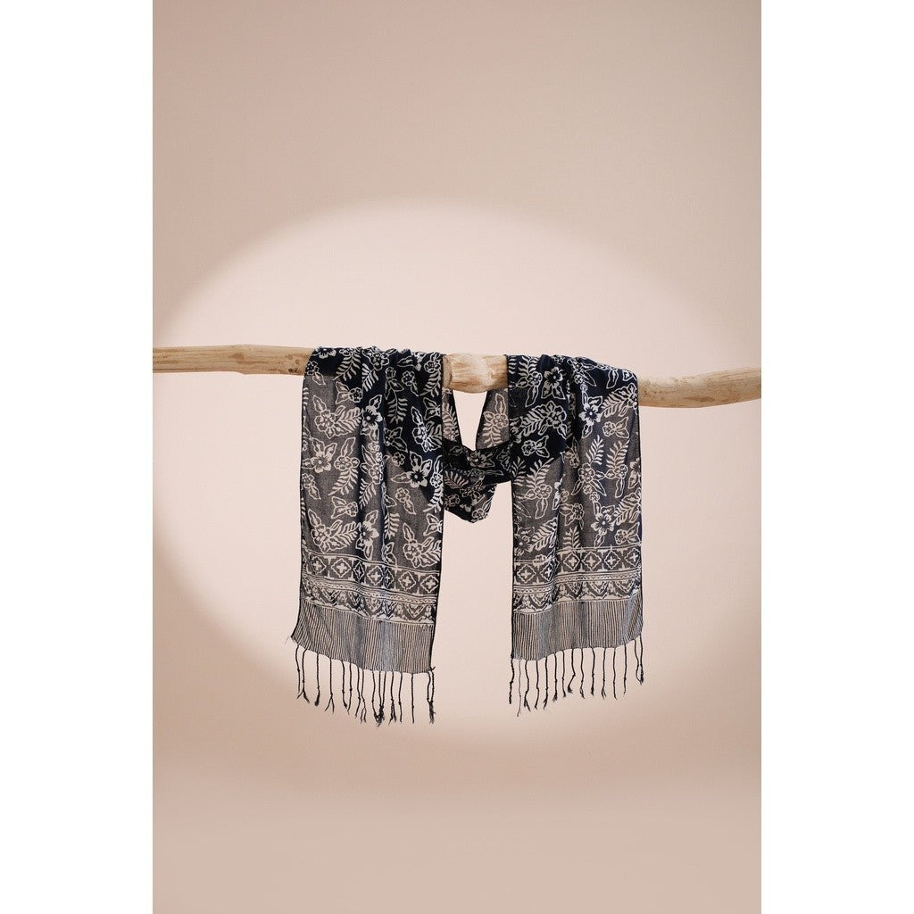 Scarf Batik TCE Daun 2 Black