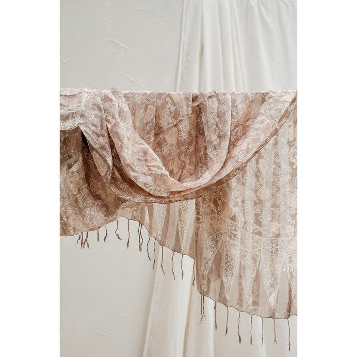 Selendang Batik Sutra Pastel Brown 01