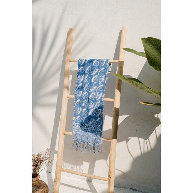 Scarf Batik TCB Daun Blue