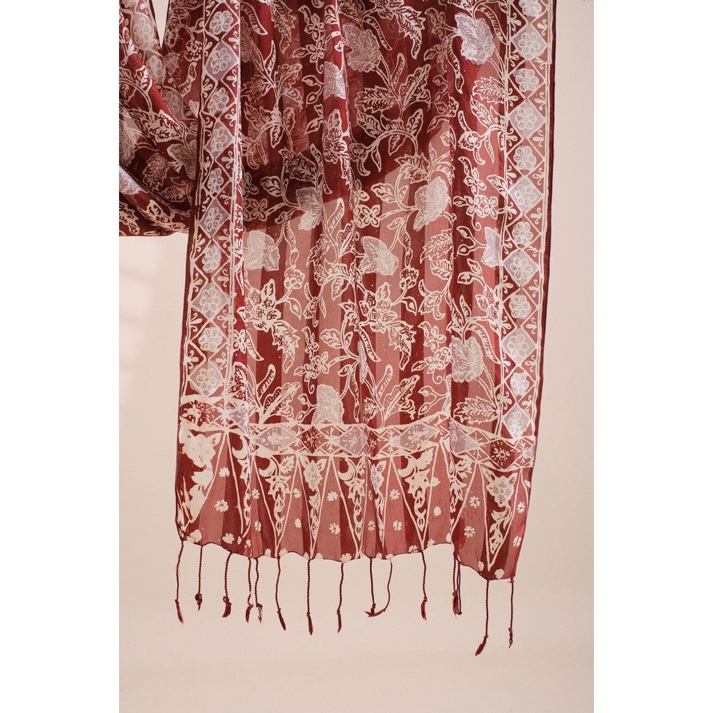 Syal Batik Sutra Brown 05