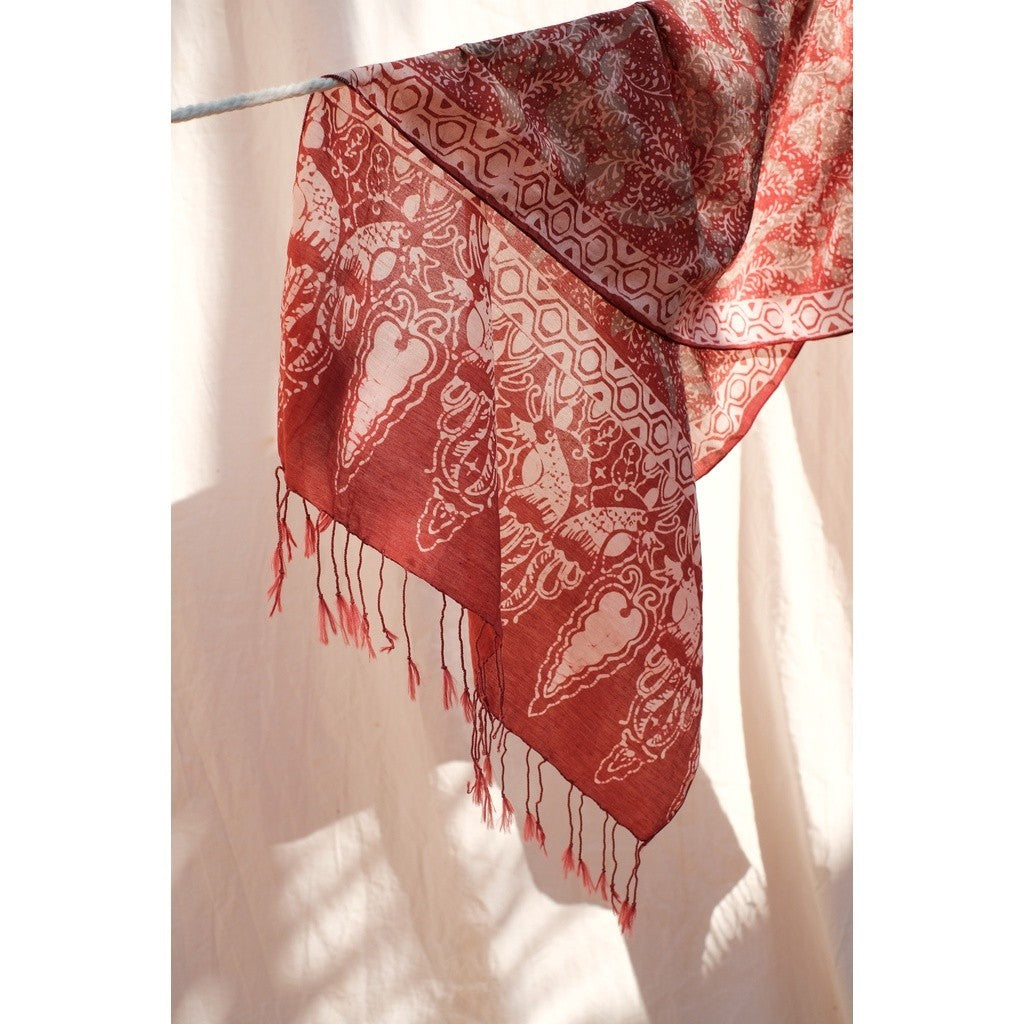 Scarf Batik Ganggang Kombinasi - Pink