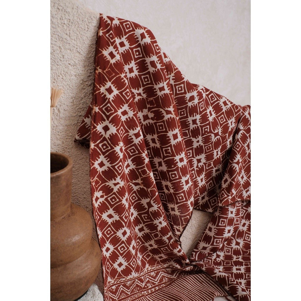 Scarf Batik TCR Kawung 4 Brown