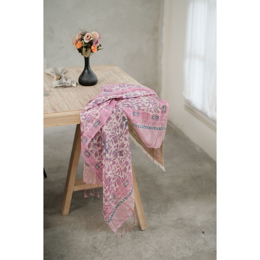 Syal Batik Sutra Pink 03