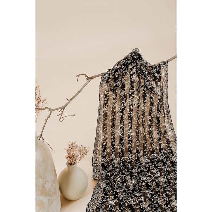 Syal Batik Sutra Black 01