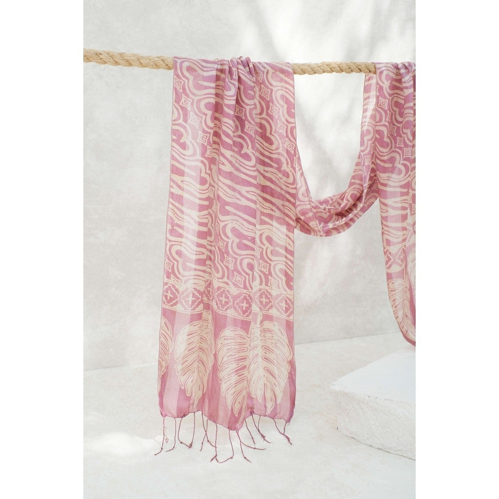 Syal Batik Sutra Parang - Purple - 45