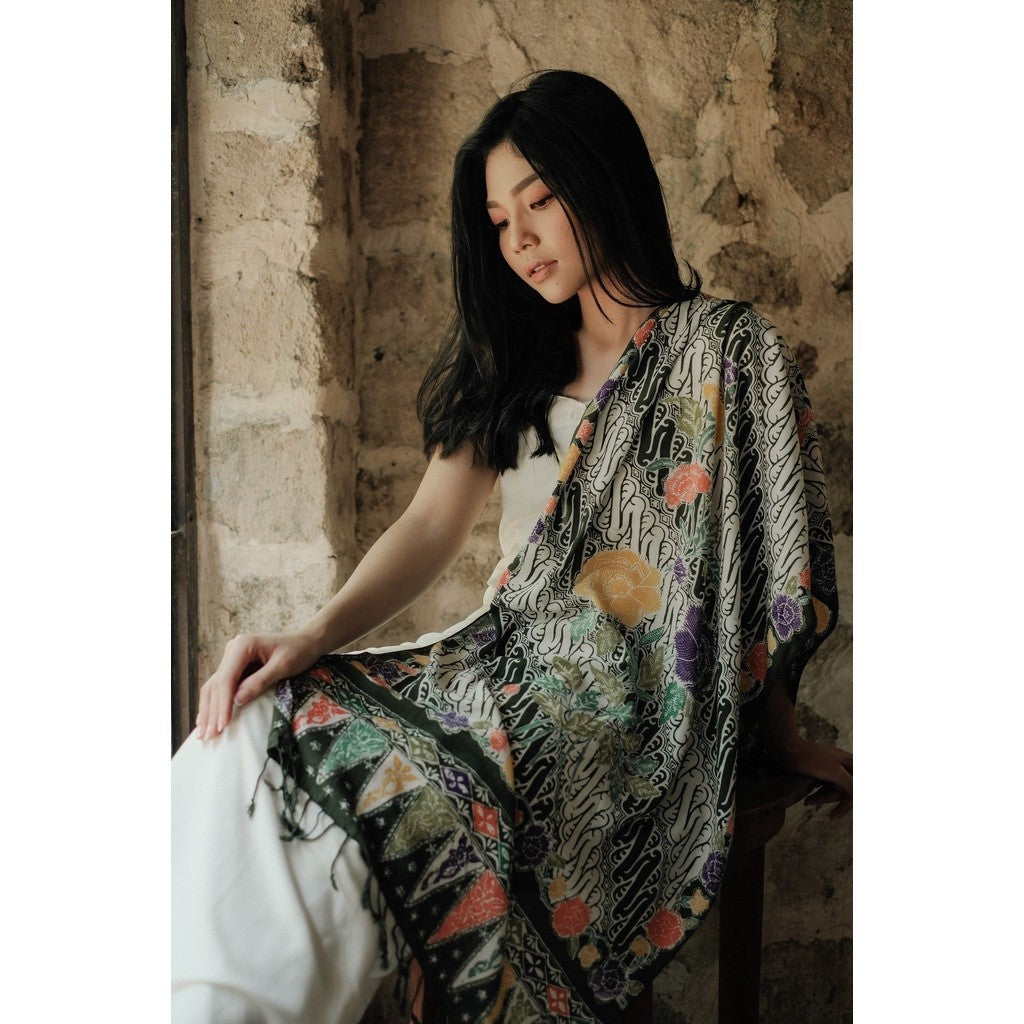 Selendang Batik Encim Dark Green