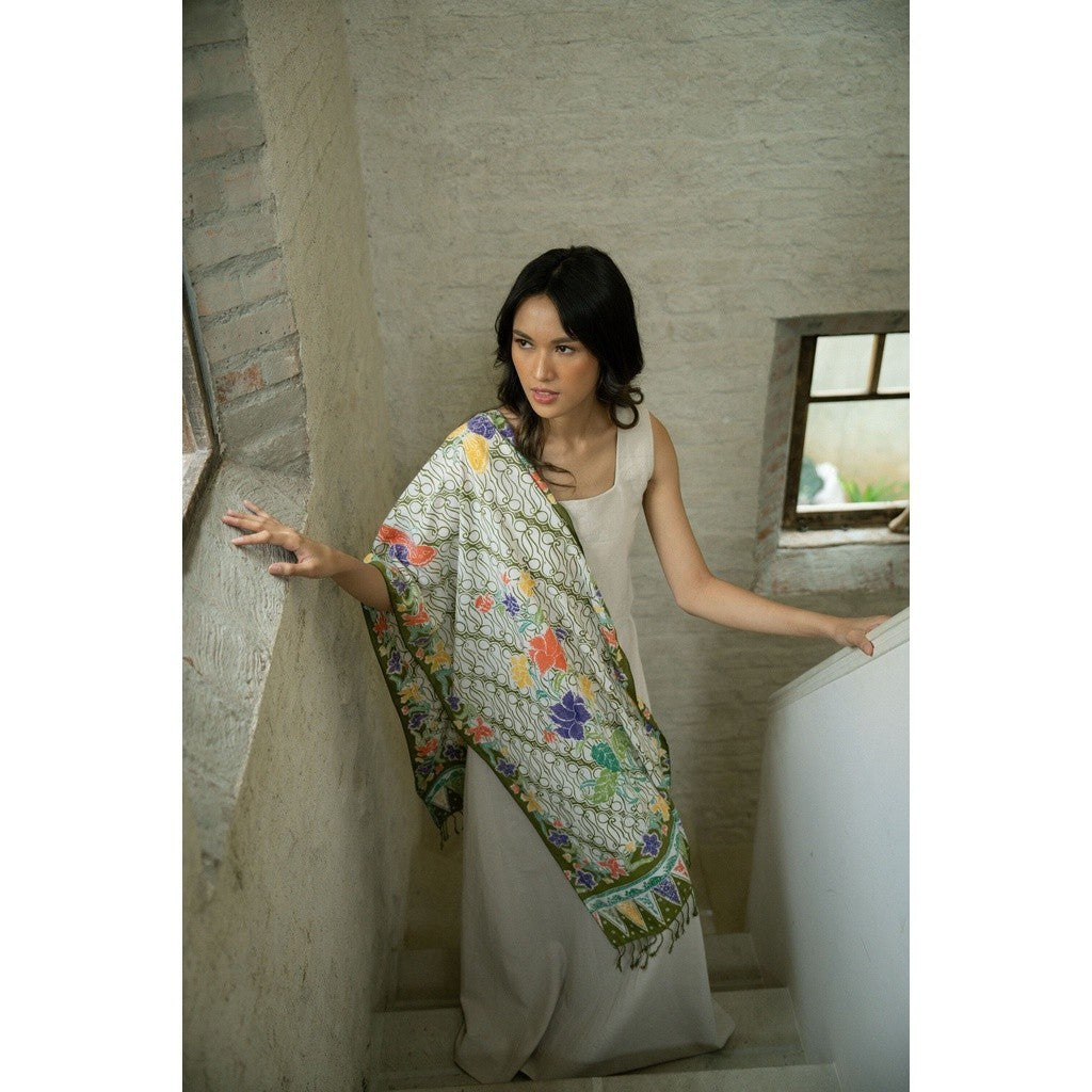 Selendang Batik Encim Parang 2 Dark Green