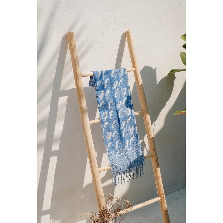 Scarf Batik TCB Daun Blue