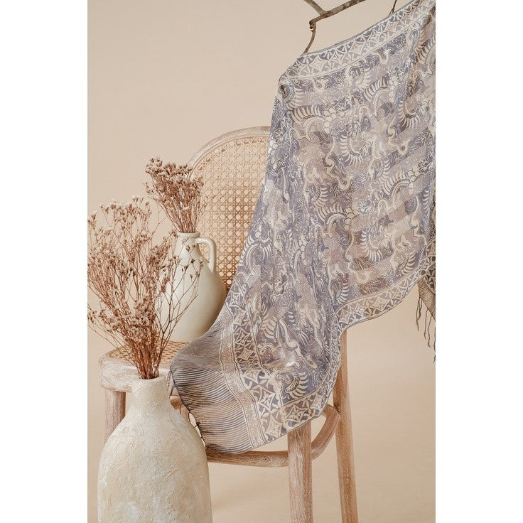 Syal Batik Sutra Pastel Blue 02
