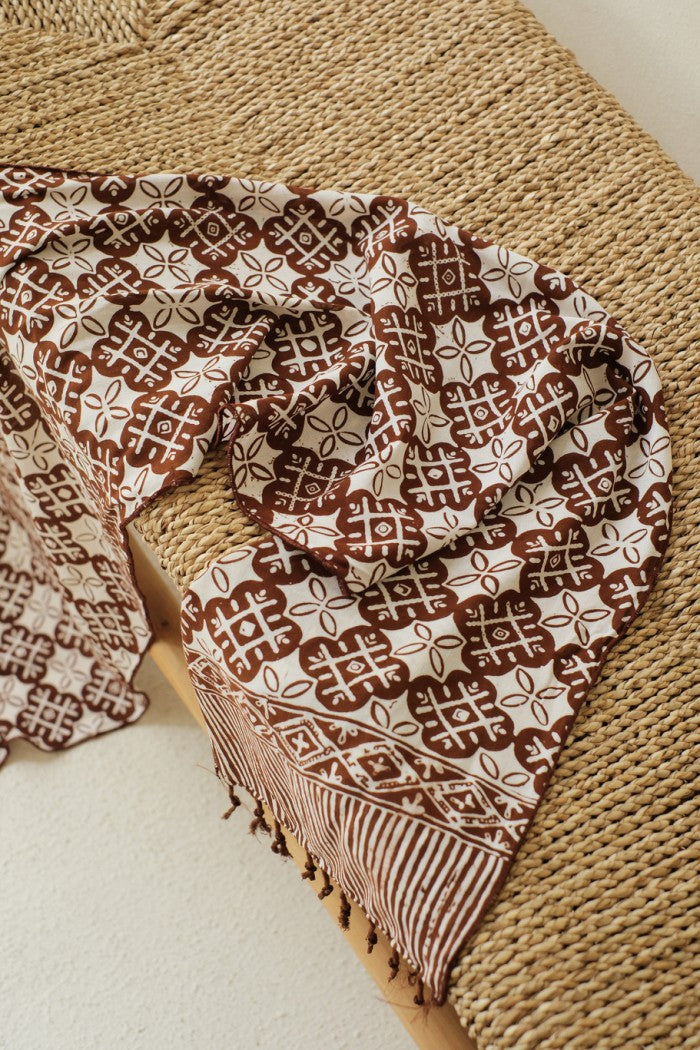 Scarf Batik TCR Kawung XO Brown