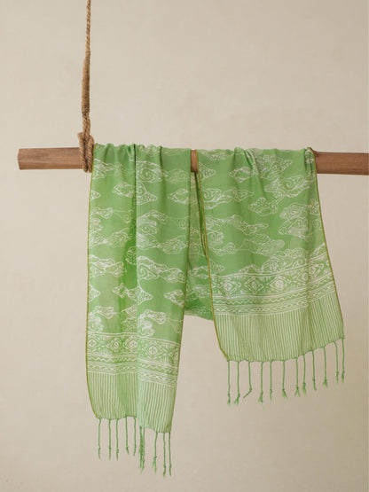 Batik Ratu - Scarf Batik i11 Mega Mendung - Green