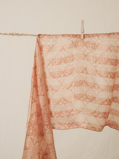 Syal Batik Sutra - Kawung - Cream - 35