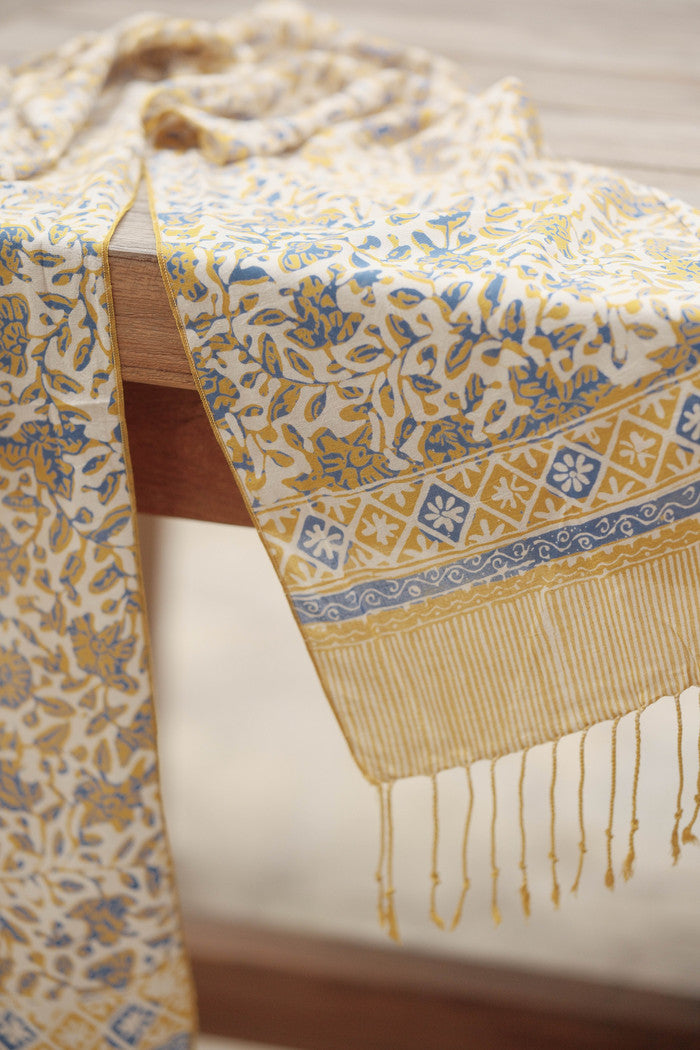 Scarf Batik Apusan - Daun Puring - Yellow | DNK