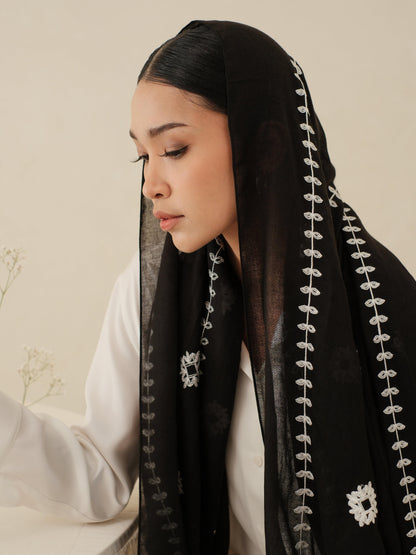 Noor in Black Shawl - Selendang Batik