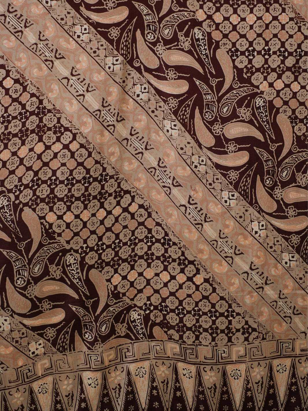 Selendang Sutra Batik Tulis - Swarna Truntum - Brown