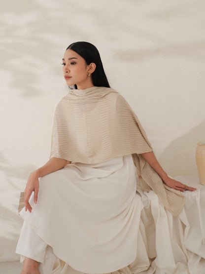 Safa in Cream Shawl - Selendang Batik