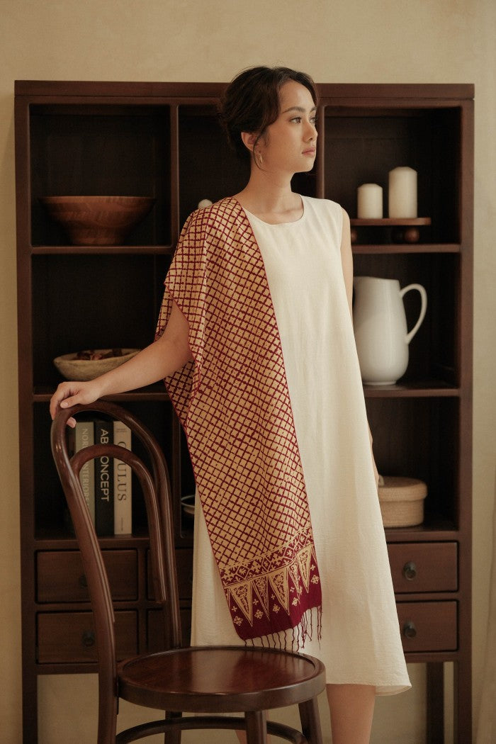 Scarf Batik Wora Wori - Maroon | DNN